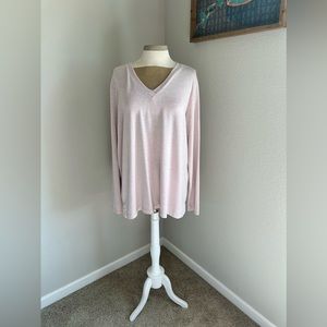 Matty M pink V-neck long sleeve top size XXL
